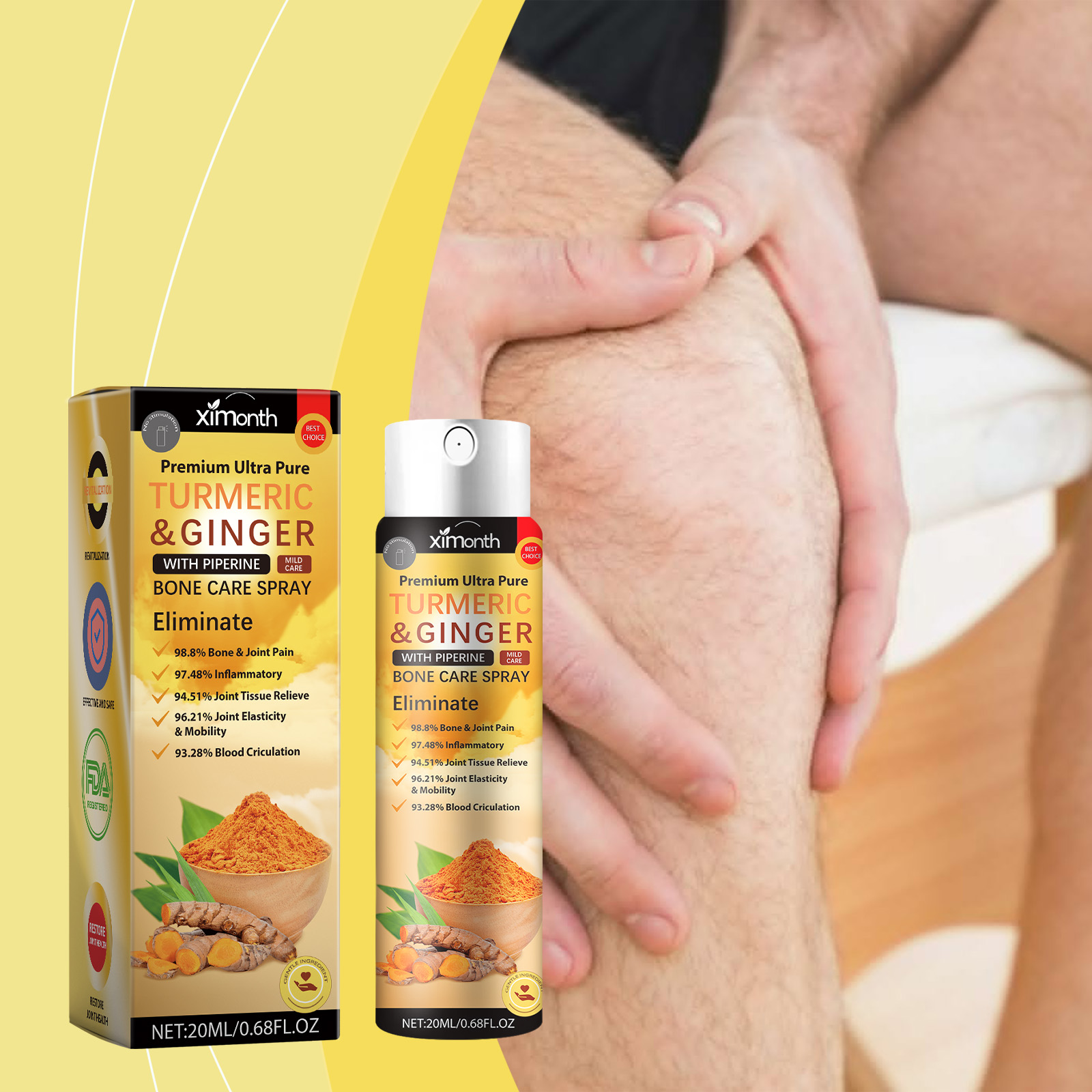 Turmeric - Spray Calmante para Articulações com Cúrcuma,