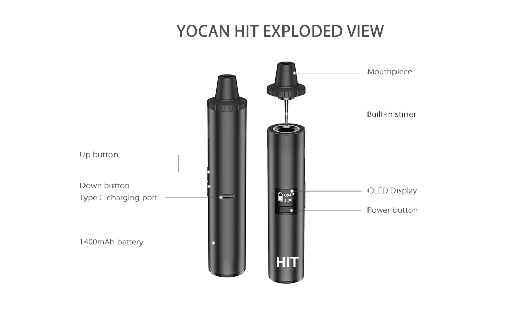 Yocan Hit Kit Vaporizador de E - Dried Herbs avaliação e preço