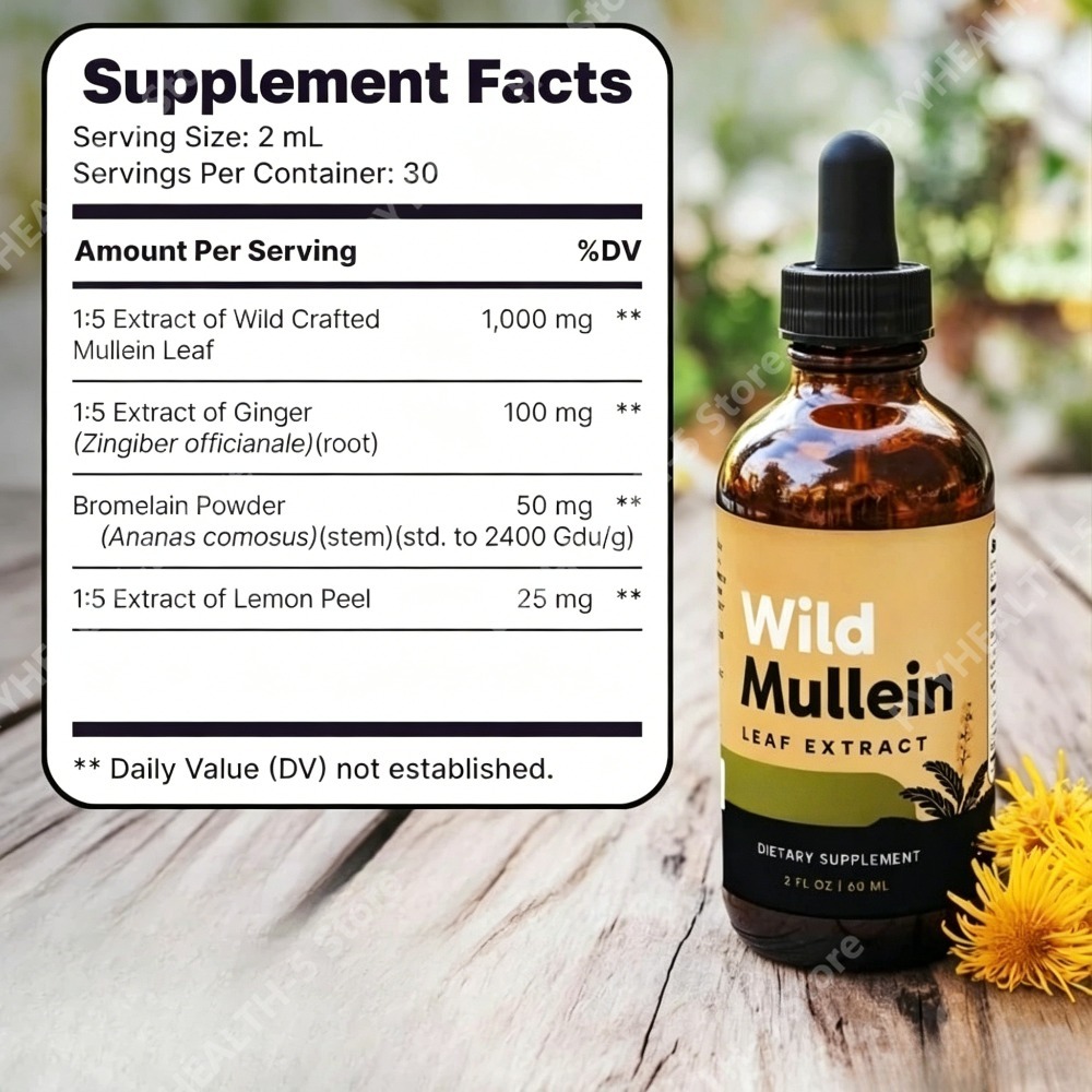 Gotas de Folha de Mullein com  - Herbal Supplement avaliação e preço