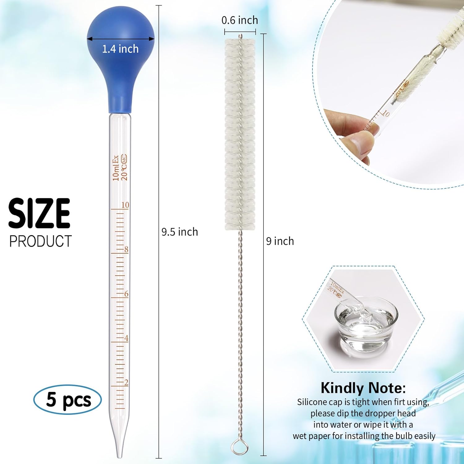 Pacote com 5 Pipetas de Vidro  - Essential Oils avaliação e preço