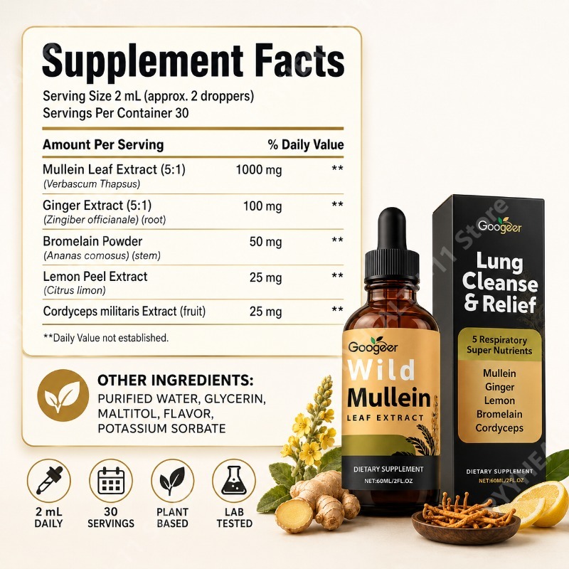 Gotas Líquidas de Mullein, Mis - Herbal Supplement avaliação e preço