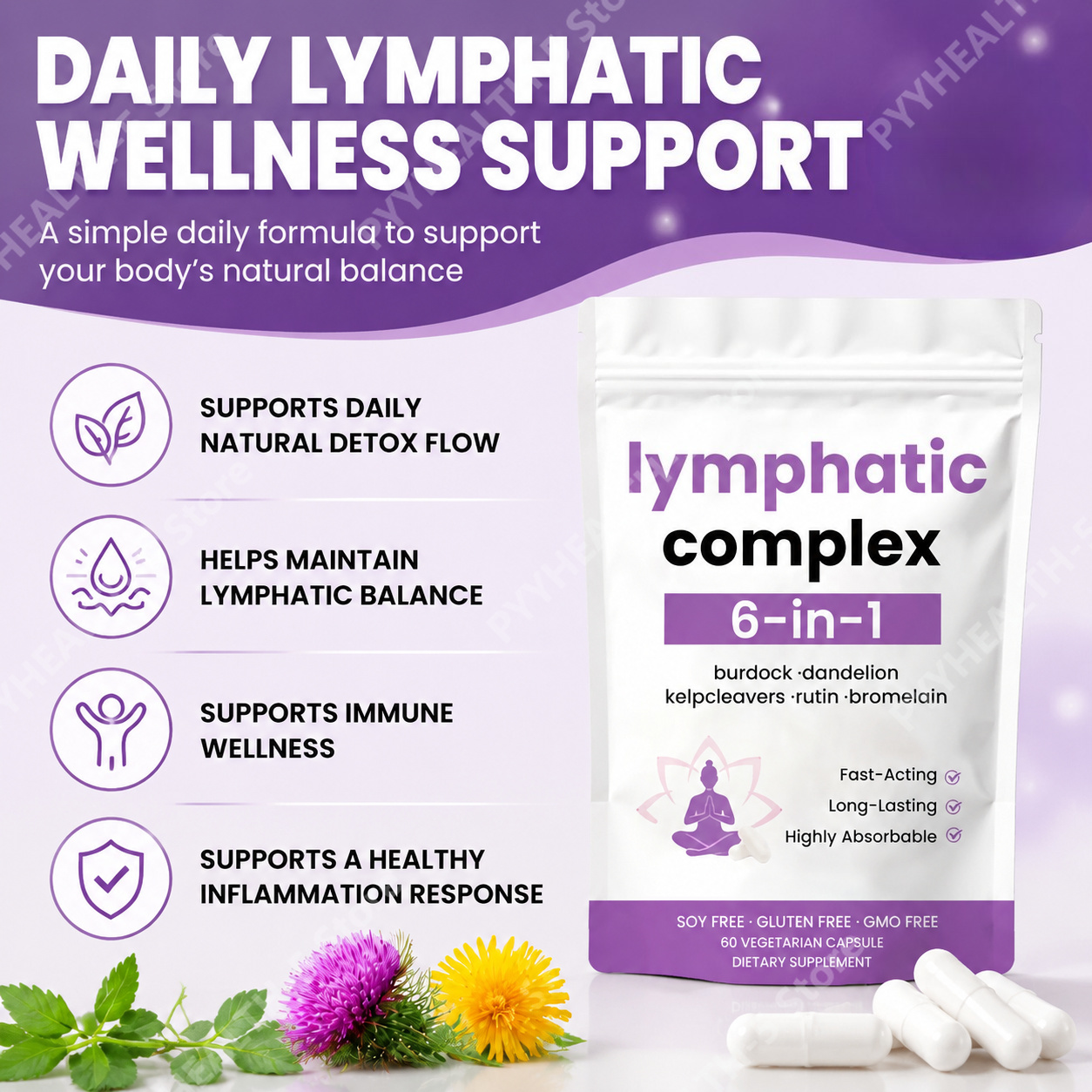 Cápsula Complexo Linfático 6 e - Herbal Supplement avaliação e preço